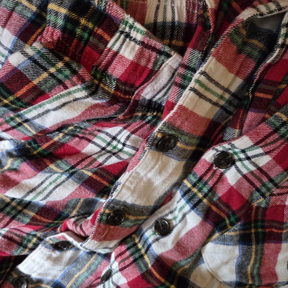 Old Navy Red and Green Plaid Shirt And Pants Family Matching Christmas PJs